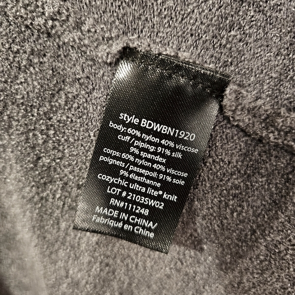 Barefoot Dreams - Cozychic Ultra Lite Luxury Spa Robe in Faded Black - Size M - Picture 9 of 9